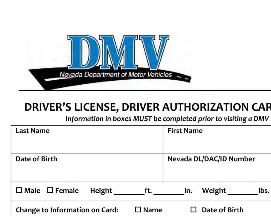 Nv State License Id Template